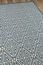 Momeni Baja BAJ-4 Diamonds Navy Area Rug Corner Momeni Baja BAJ-4 Diamonds Navy Area Rug Corner