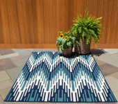 Momeni Baja BAJ-6 Ikat Blue Area Rug Room Scene Momeni Baja BAJ-6 Ikat Blue Area Rug Room Scene