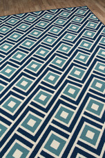 Momeni Baja BAJ-7 Blocks Blue Area Rug Corner Momeni Baja BAJ-7 Blocks Blue Area Rug Corner