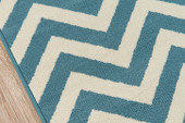 Momeni Baja BAJ-9 Chevron Blue Area Rug Close Up