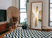 Momeni Baja BAJ-9 Chevron Navy Area Rug Room Scene Momeni Baja BAJ-9 Chevron Navy Area Rug Room Scene