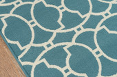 Momeni Baja BAJ-11 Moroccan Tile Blue Area Rug Close Up Momeni Baja BAJ-11 Moroccan Tile Blue Area Rug Close Up