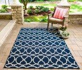 Momeni Baja BAJ-11 Moroccan Tile Navy Area Rug Room Scene Momeni Baja BAJ-11 Moroccan Tile Navy Area Rug Room Scene