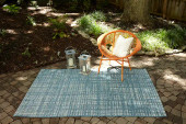Momeni Como COM-6 Blue Area Rug Room Scene Momeni Como COM-6 Blue Area Rug Room Scene