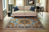 Momeni Ibiza IBI-1 Blue Area Rug Room Scene Momeni Ibiza IBI-1 Blue Area Rug Room Scene