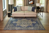 Momeni Ibiza IBI-1 Denim Area Rug Room Scene Momeni Ibiza IBI-1 Denim Area Rug Room Scene