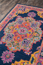 Momeni Ibiza IBI-1 Navy Area Rug Corner Momeni Ibiza IBI-1 Navy Area Rug Corner