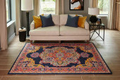 Momeni Ibiza IBI-1 Navy Area Rug Room Scene Momeni Ibiza IBI-1 Navy Area Rug Room Scene