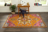 Momeni Ibiza IBI-2 Orange Area Rug Room Scene Momeni Ibiza IBI-2 Orange Area Rug Room Scene