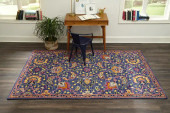 Momeni Ibiza IBI-3 Blue Area Rug Room Scene Momeni Ibiza IBI-3 Blue Area Rug Room Scene