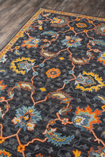 Momeni Ibiza IBI-3 Charcoal Area Rug Corner Momeni Ibiza IBI-3 Charcoal Area Rug Corner