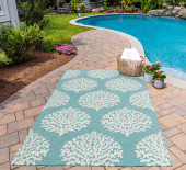Momeni Veranda VR-45 Aqua Area Rug Room Scene Momeni Veranda VR-45 Aqua Area Rug Room Scene