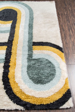 Novogratz by Momeni Retro RET-3 Bullseye Blue Area Rug Corner Novogratz by Momeni Retro RET-3 Bullseye Blue Area Rug Corner