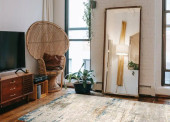 Loloi Sienne SIE-05 Ivory/Azure Area Rug Room Scene Loloi Sienne SIE-05 Ivory/Azure Area Rug Room Scene