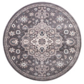 Concord Global Trading Lara 4556 Center Medallion Gray Round Area Rug Concord Global Trading Lara 4556 Center Medallion Gray Round Area Rug