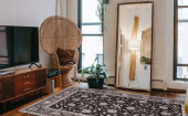 Concord Global Trading Kashan 2823 Mahal Anthracite Area Rug Room Scene Concord Global Trading Kashan 2823 Mahal Anthracite Area Rug Room Scene