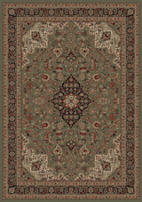 Concord Global Trading Persian Classics 2085 Medallion Kashan Green Area Rug Concord Global Trading Persian Classics 2085 Medallion Kashan Green Area Rug