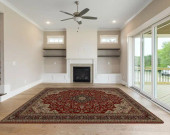 Persian Classics 2080 Medallion Kashan Red Area Rug Room Scene Persian Classics 2080 Medallion Kashan Red Area Rug Room Scene