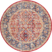 Nourison Ankara Global ANR02 Red Round Area Rug Nourison Ankara Global ANR02 Red Round Area Rug