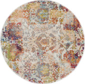 Nourison Ankara Global ANR06 Ivory/Orange Round Area Rug Nourison Ankara Global ANR06 Ivory/Orange Round Area Rug