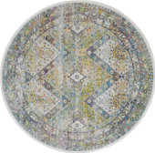 Nourison Ankara Global ANR07 Blue/Green Round Area Rug Nourison Ankara Global ANR07 Blue/Green Round Area Rug