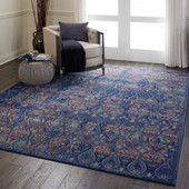 Nourison Ankara Global ANR08 Navy/Multicolor Area Rug Room Scene Nourison Ankara Global ANR08 Navy/Multicolor Area Rug Room Scene