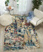Nourison Fusion FSS10 Cream/Multicolor Area Rug Room Scene Nourison Fusion FSS10 Cream/Multicolor Area Rug Room Scene