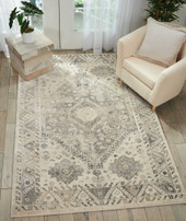 Nourison Fusion FSS11 Cream/Grey Area Rug Room Scene Nourison Fusion FSS11 Cream/Grey Area Rug Room Scene