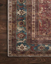 Loloi II Layla LAY-01 Brick/Blue Area Rug Corner Loloi II Layla LAY-01 Brick/Blue Area Rug Corner