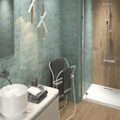 Grunge Aqua 3" X 12" Ceramic Wall Tile Grunge Aqua 3" X 12" Ceramic Wall Tile