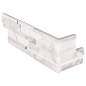 Rockmount Calacatta Cressa 6" X 18" 3D Ledger Panel Corner Rockmount Calacatta Cressa 6" X 18" 3D Ledger Panel Corner