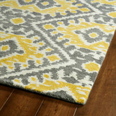 Kaleen Global Inspirations GLB01-28 Yellow Area Rug Corner Kaleen Global Inspirations GLB01-28 Yellow Area Rug Corner