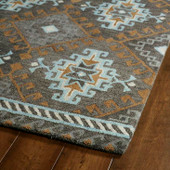 Kaleen Global Inspirations GLB07-75 Grey Area Rug Corner Kaleen Global Inspirations GLB07-75 Grey Area Rug Corner