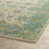 Kaleen Weathered WTR06-91 Teal Area Rug Corner Kaleen Weathered WTR06-91 Teal Area Rug Corner