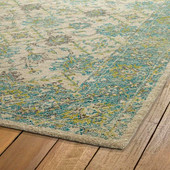 Kaleen Weathered WTR06-91 Teal Area Rug Corner 2 Kaleen Weathered WTR06-91 Teal Area Rug Corner 2