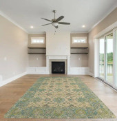 Kaleen Weathered WTR06-91 Teal Area Rug Room Scene Kaleen Weathered WTR06-91 Teal Area Rug Room Scene