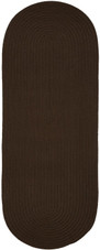 Rhody Rug Poly Solids S011 Brown Runner Area Rug