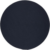 Rhody Rug Poly Solids S012 Navy Round Area Rug