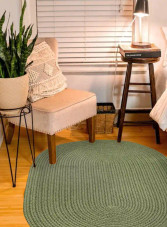 Rhody Rug Poly Solids S017 Olive Area Rug Room Scene Rhody Rug Poly Solids S017 Olive Area Rug Room Scene
