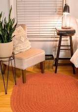 Rhody Rug Poly Solids S042 Mango Area Rug Room Scene Rhody Rug Poly Solids S042 Mango Area Rug Room Scene