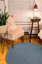 Rhody Rug Wool Solids S103 Blue Bonnet Area Rug Room Scene Rhody Rug Wool Solids S103 Blue Bonnet Area Rug Room Scene