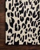 Loloi Masai MAS-02 Black/Ivory Area Rug Corner Loloi Masai MAS-02 Black/Ivory Area Rug Corner