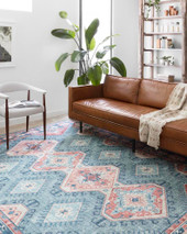 Loloi II Skye Turquoise/Terracotta Rug - Carpet & Tile Mart