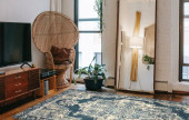 Loloi Mika MIK-01 Dk. Blue/Dk. Blue Area Rug Room Scene Loloi Mika MIK-01 Dk. Blue/Dk. Blue Area Rug Room Scene