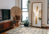 Loloi Mika MIK-01 Grey/Blue Area Rug Room Scene Loloi Mika MIK-01 Grey/Blue Area Rug Room Scene