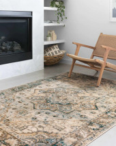 Loloi II Isadora ISA-02 Oatmeal/Bark Area Rug Room Scene Loloi II Isadora ISA-02 Oatmeal/Bark Area Rug Room Scene