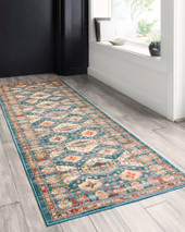 Loloi II Isadora ISA-06 Lagoon/Multi Runner Area Rug Room Scene Loloi II Isadora ISA-06 Lagoon/Multi Runner Area Rug Room Scene