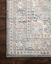 Loloi II Lucia LUC-01 Grey/Sunset Area Rug Corner