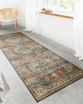 Loloi II Skye SKY-07 Terracotta/Sky Runner Area Rug Room Scene Loloi II Skye SKY-07 Terracotta/Sky Runner Area Rug Room Scene