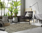 Dalyn Aero AE2 Silver Area Rug Room Scene Dalyn Aero AE2 Silver Area Rug Room Scene